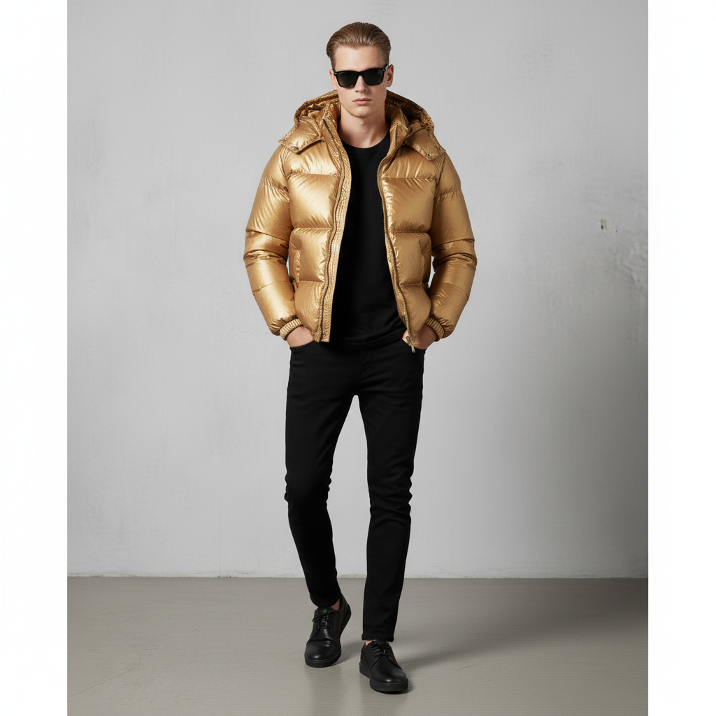 Herren Steppjacke mit Kapuze | Winter | Warm & Modern