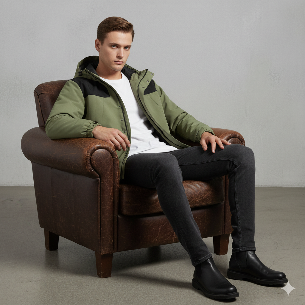 Herren Outdoorjacke mit Kapuze | Winddicht & Leicht | Freizeit