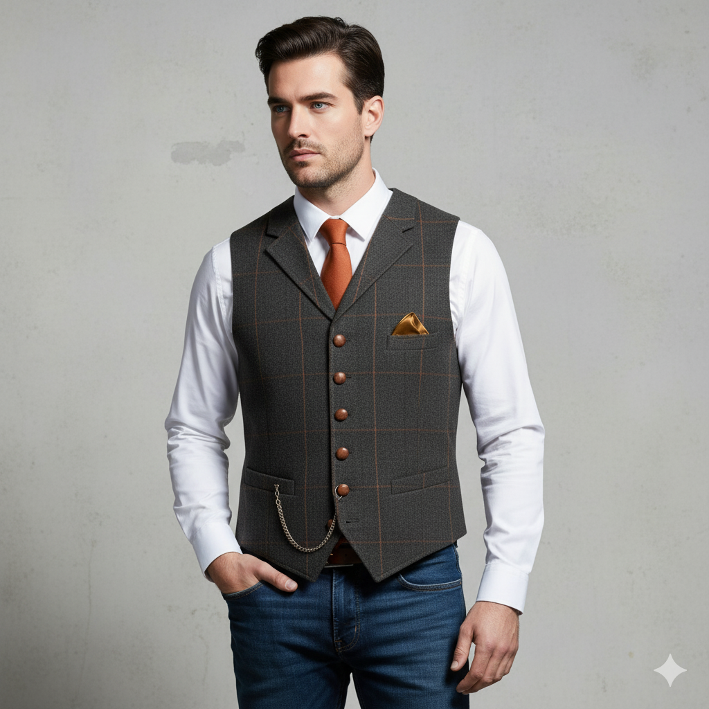 Herren Weste mit Karomuster | Elegant & Modern | Herbst/Winter