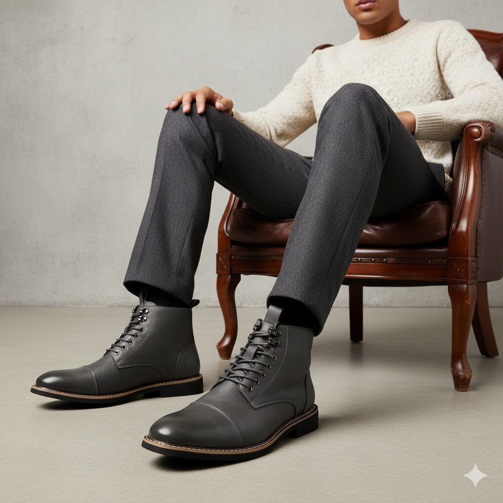 Elegante Herren Stiefeletten | Rutschfest & mit Reißverschluss