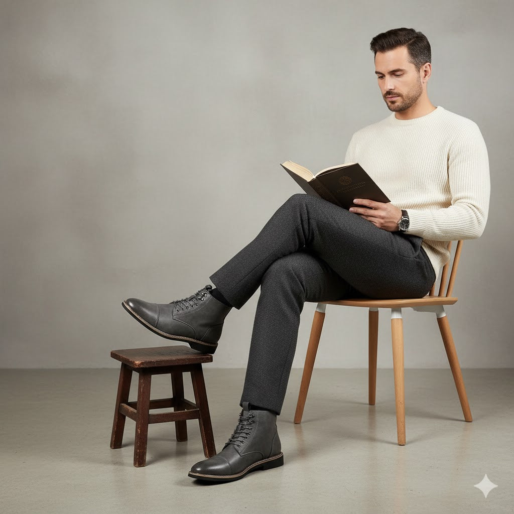Elegante Herren Stiefeletten | Rutschfest & mit Reißverschluss