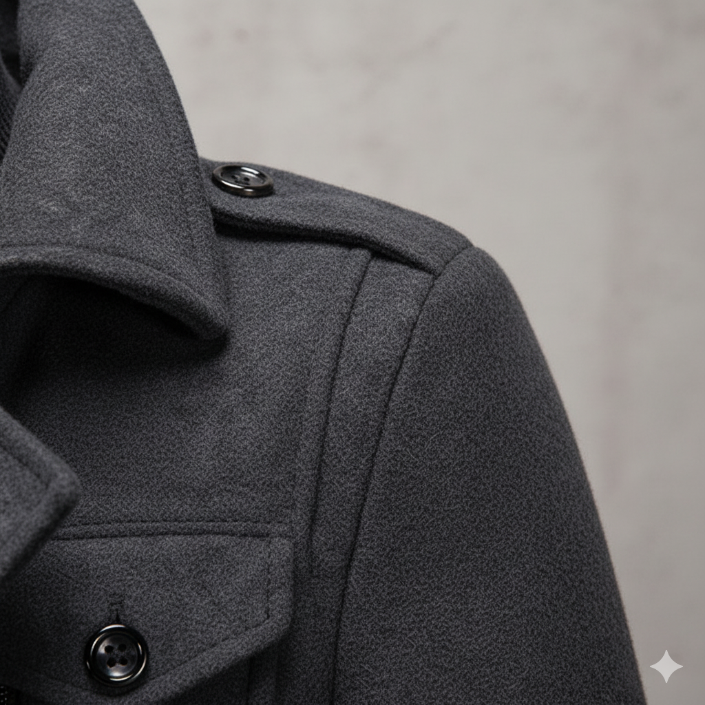 Eleganter Herren Wollmantel mit Stehkragen | Winter | Warm