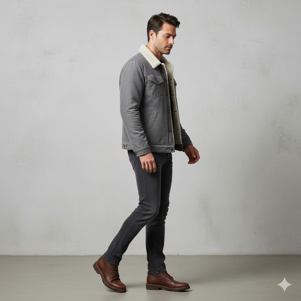 Herren Cordjacke mit Teddyfutter | Warm & Lässig | Herbst Winter