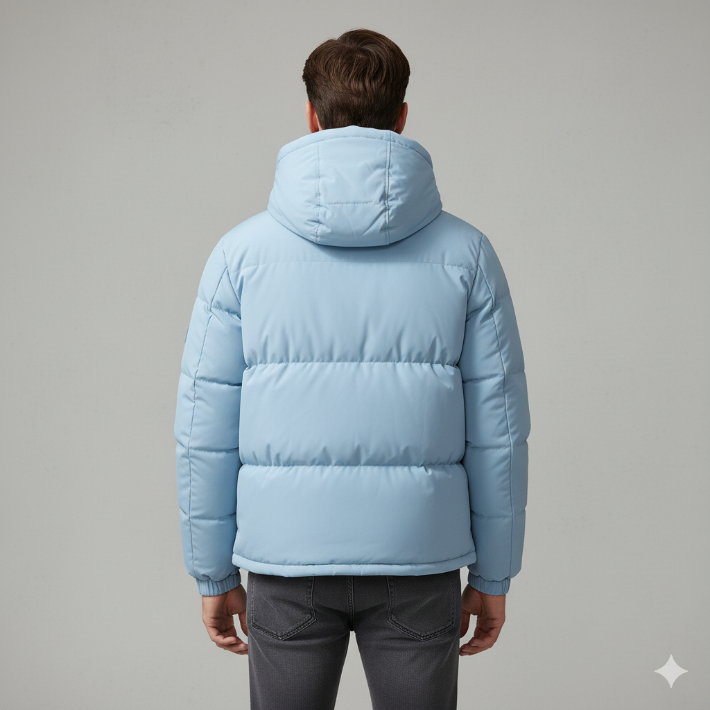 Warme Herren Steppjacke mit Kapuze | Winter Casual