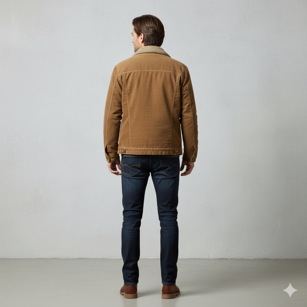 Herren Cordjacke mit Teddyfutter | Warm & Lässig | Herbst Winter