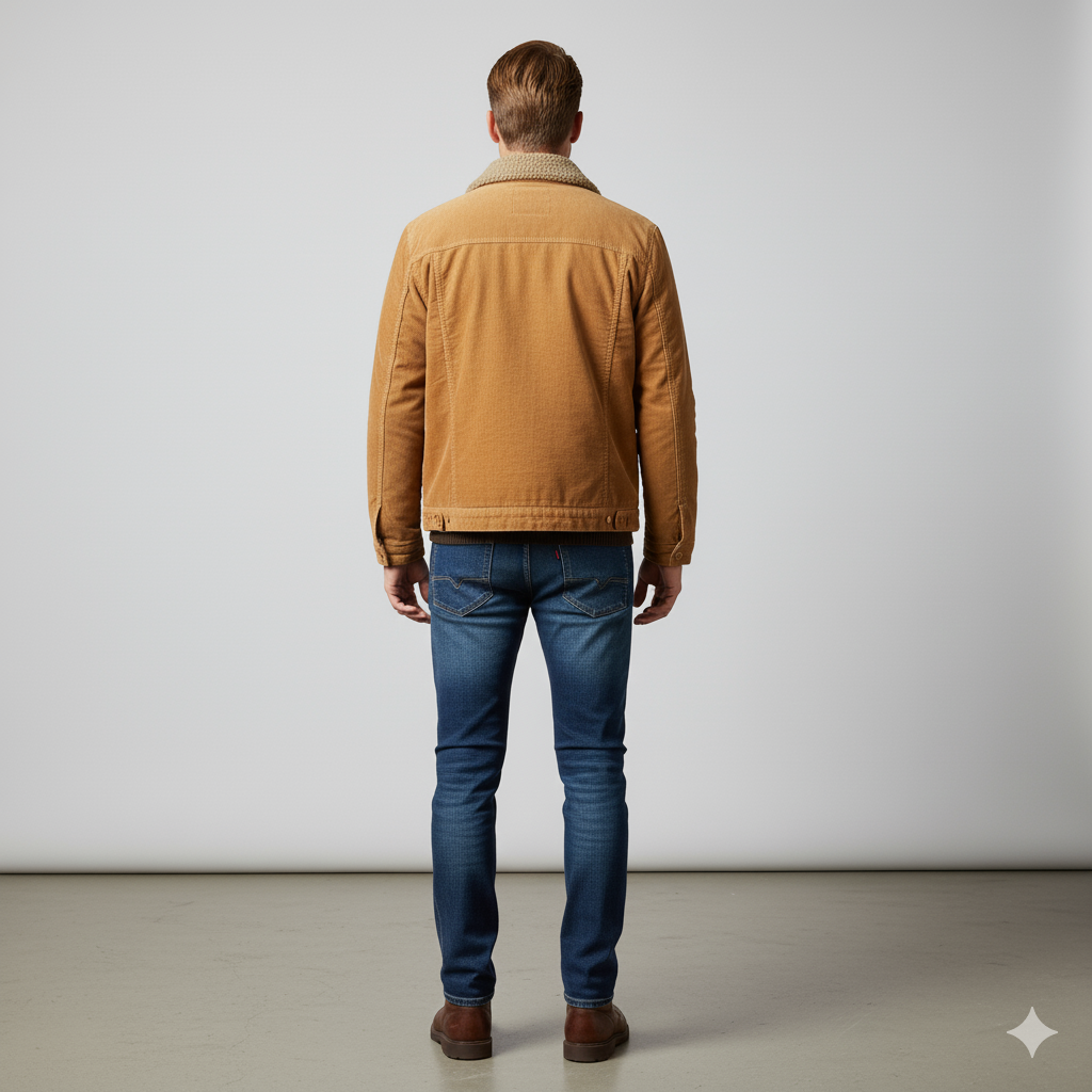 Herren Cordjacke mit Teddyfutter | Warm & Lässig | Herbst Winter