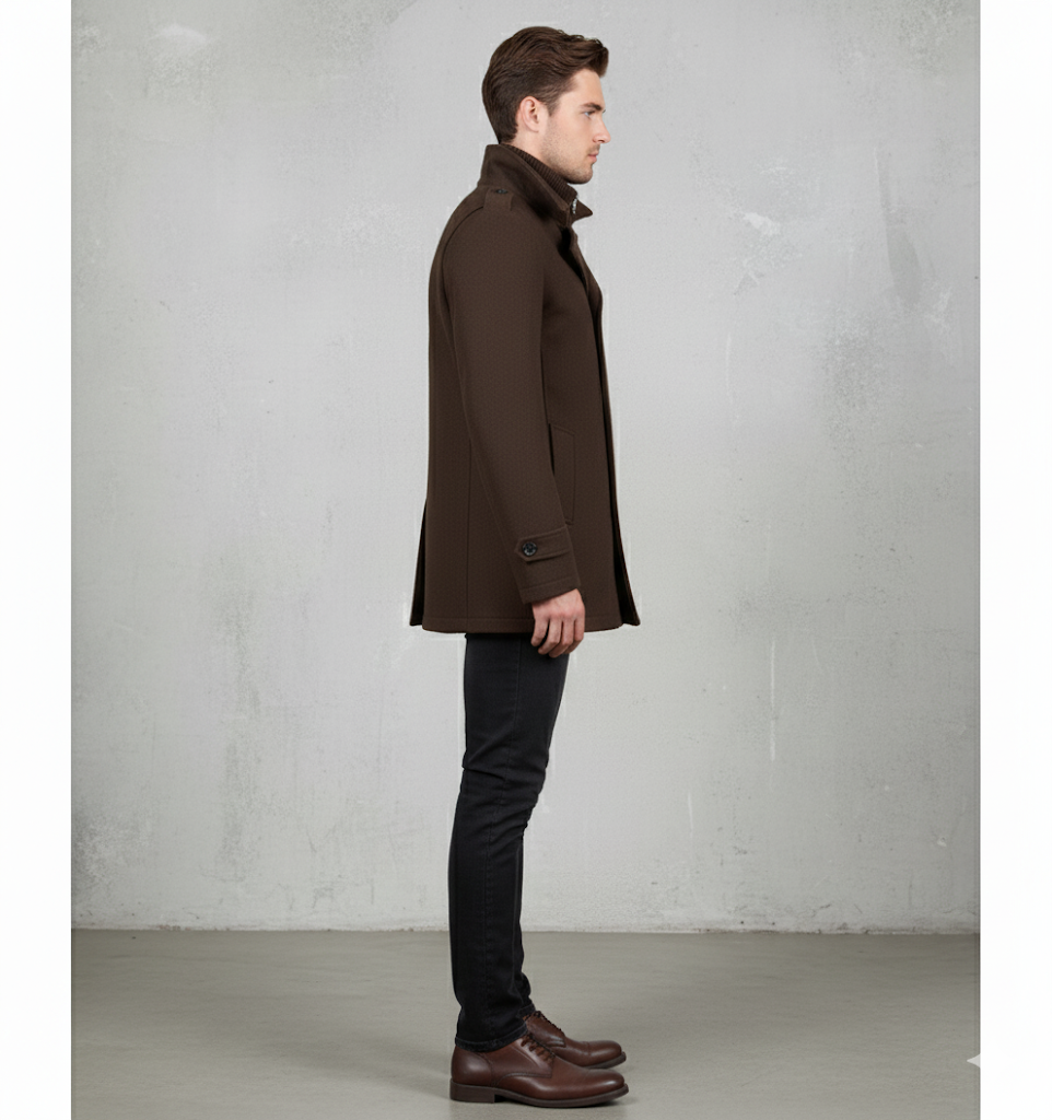 Eleganter Herren Wollmantel mit Stehkragen | Winter | Warm