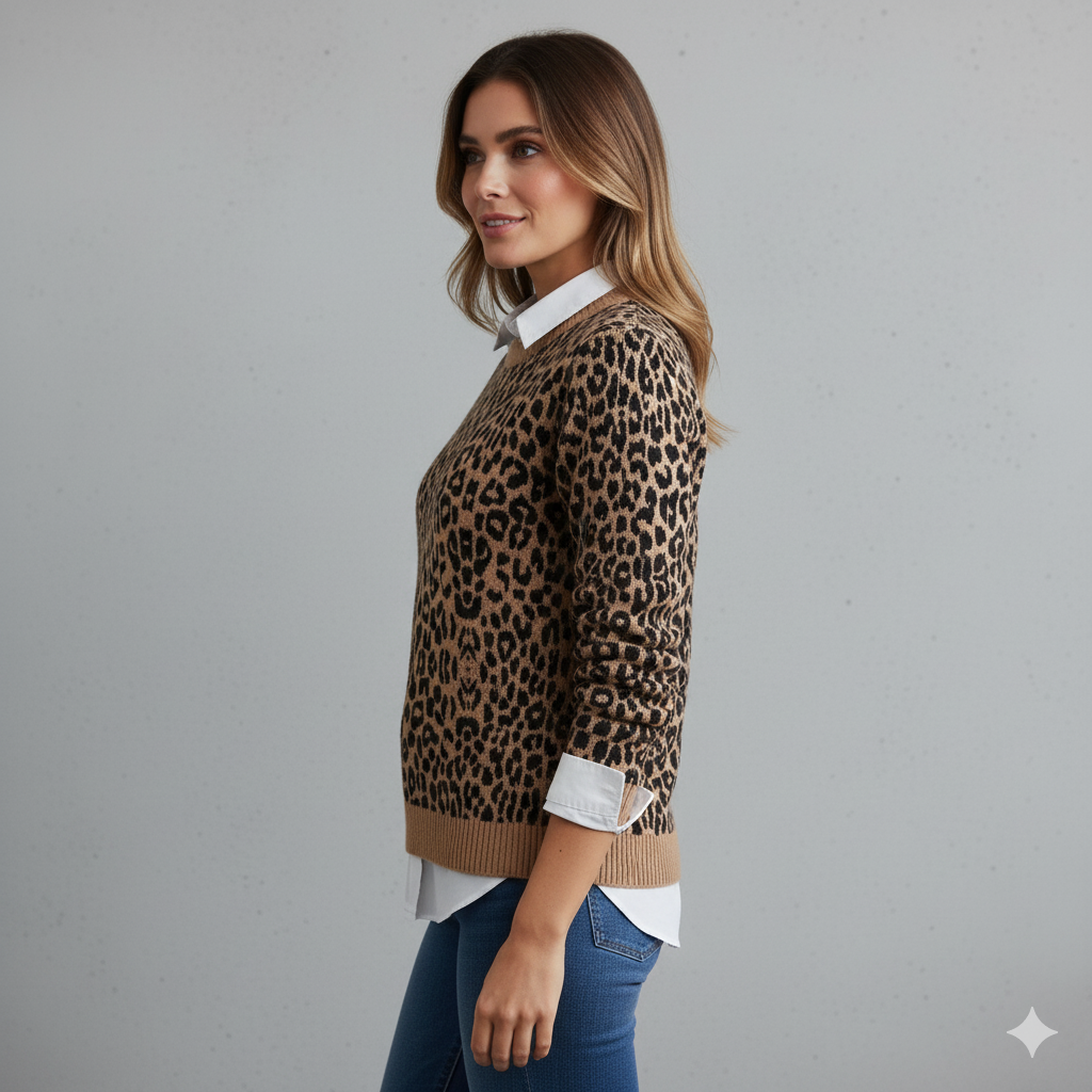 Damen Strickpullover mit Blumenmuster | Locker & Elegant