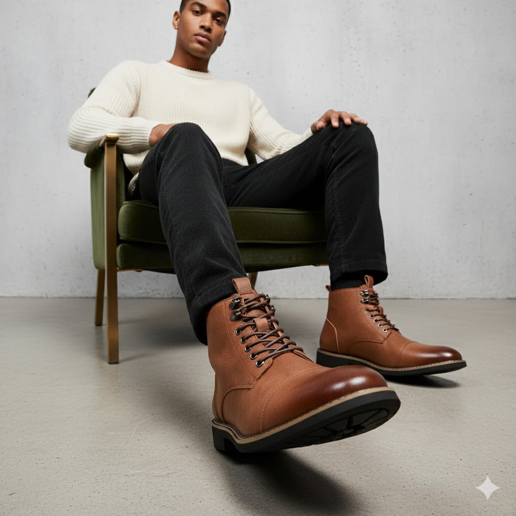 Elegante Herren Stiefeletten | Rutschfest & mit Reißverschluss