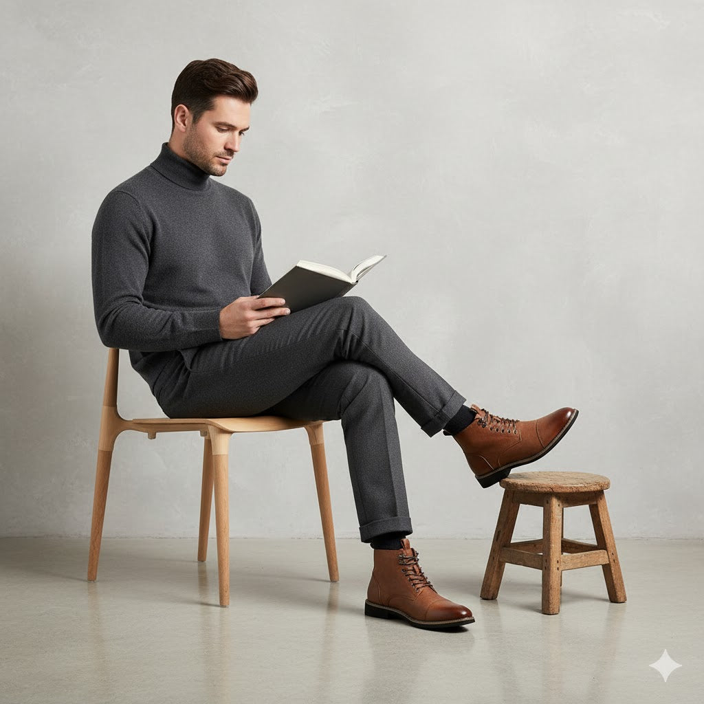 Elegante Herren Stiefeletten | Rutschfest & mit Reißverschluss
