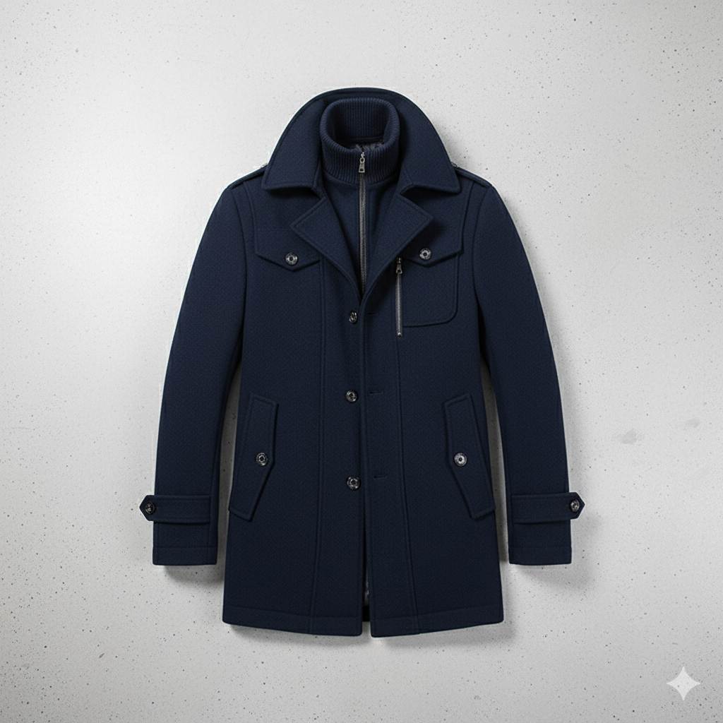 Eleganter Herren Wollmantel mit Stehkragen | Winter | Warm