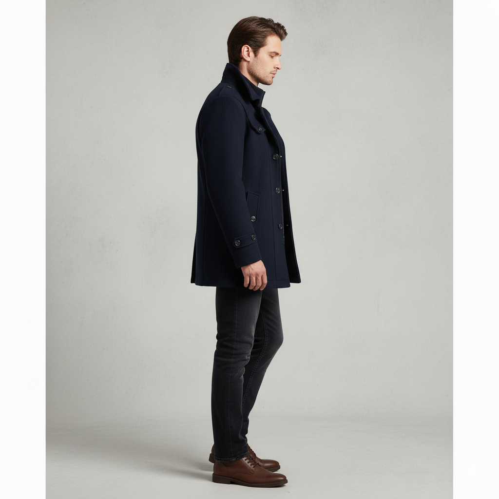 Eleganter Herren Wollmantel mit Stehkragen | Winter | Warm