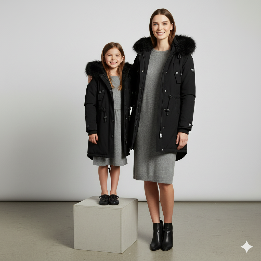 Damen Winterjacke mit Fellkapuze | Warm & Gefüttert