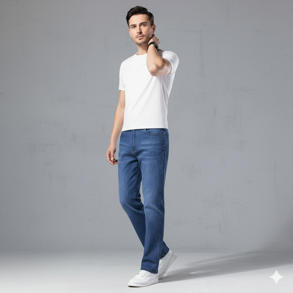 Herren Jeans Straight Fit | Bequem & Pflegeleicht für Alltag