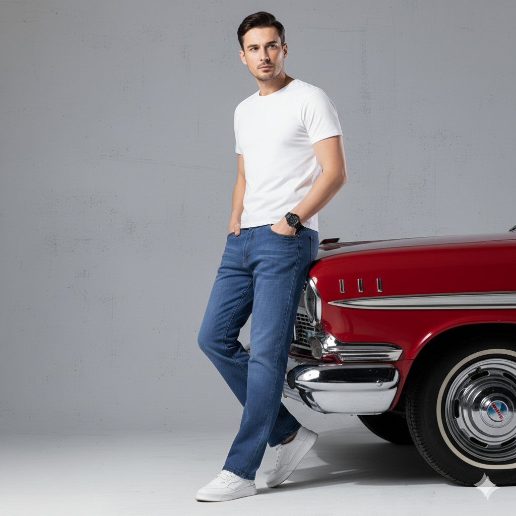 Herren Jeans Straight Fit | Bequem & Pflegeleicht für Alltag