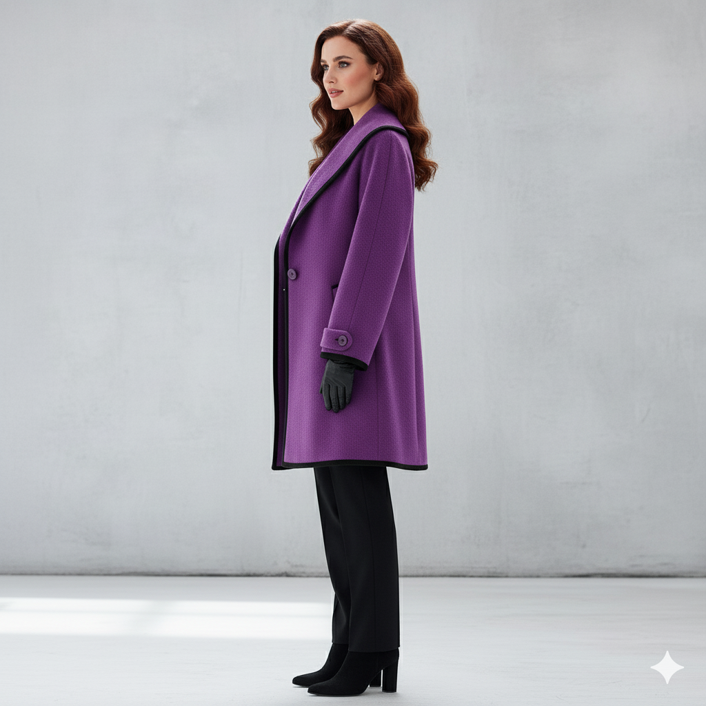 Eleganter Damenmantel mit Kontrastdetails | Herbst/Winter