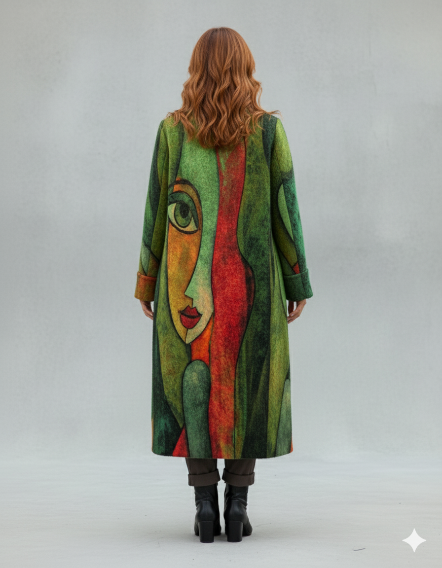 Damen Wollmantel mit Karomuster | Oversize & Warm | Winter