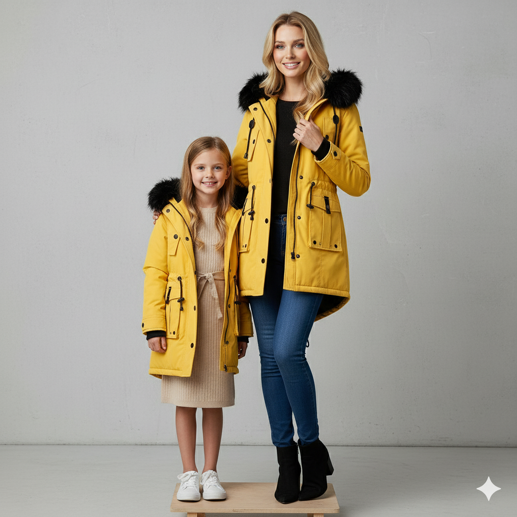 Damen Winterjacke mit Fellkapuze | Warm & Gefüttert