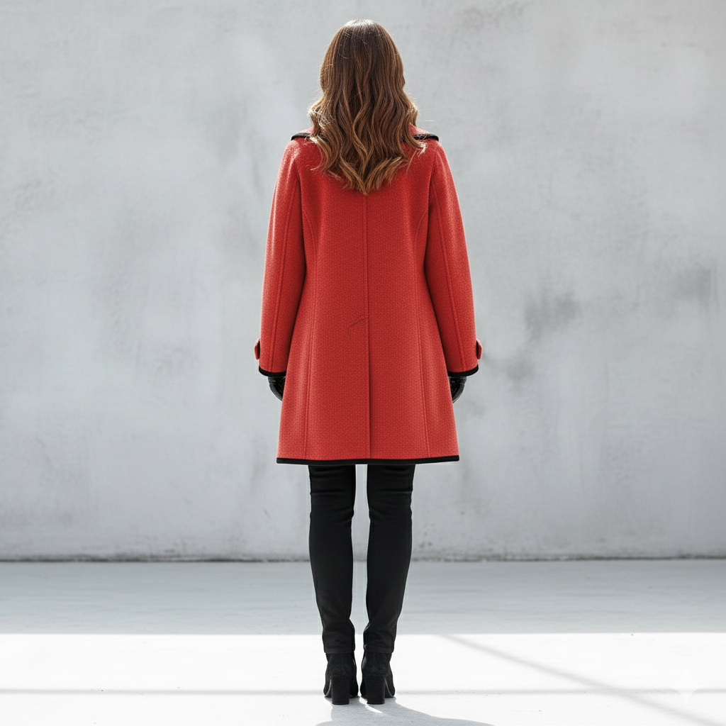 Eleganter Damenmantel mit Kontrastdetails | Herbst/Winter