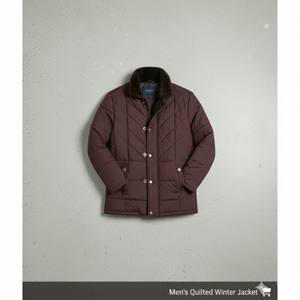 Elegante Herren Steppjacke mit Stehkragen | Warm | Winter