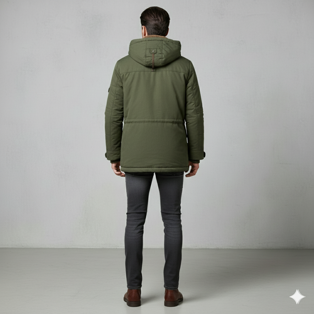 Warmer Herren Wintermantel mit Kapuze | Dick & Funktional