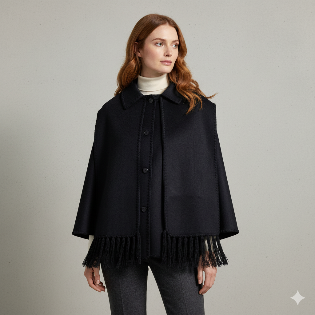 Damen Wollmantel mit Schal Kragen | Winter | Locker & Warm