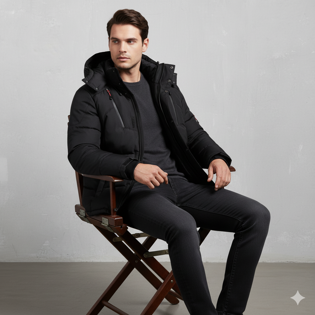 Warme Herren Daunenjacke mit Kapuze | Winter | Outdoor
