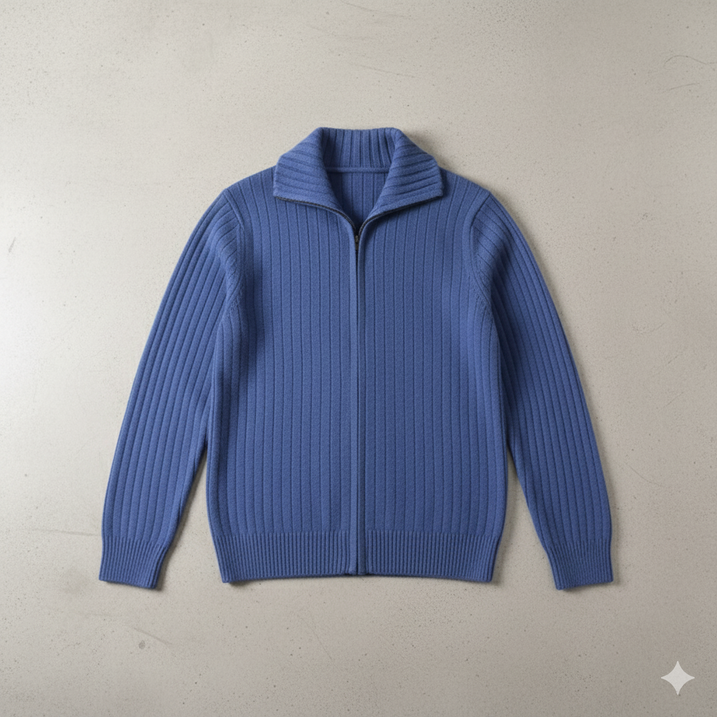 Herren Wollpullover mit Reißverschlusskragen | Elegant | Winter