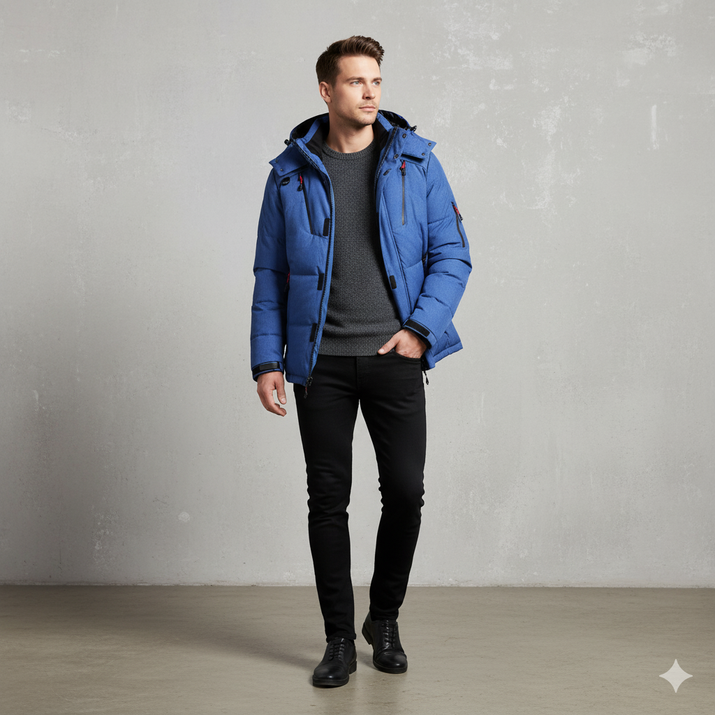 Warme Herren Daunenjacke mit Kapuze | Winter | Outdoor
