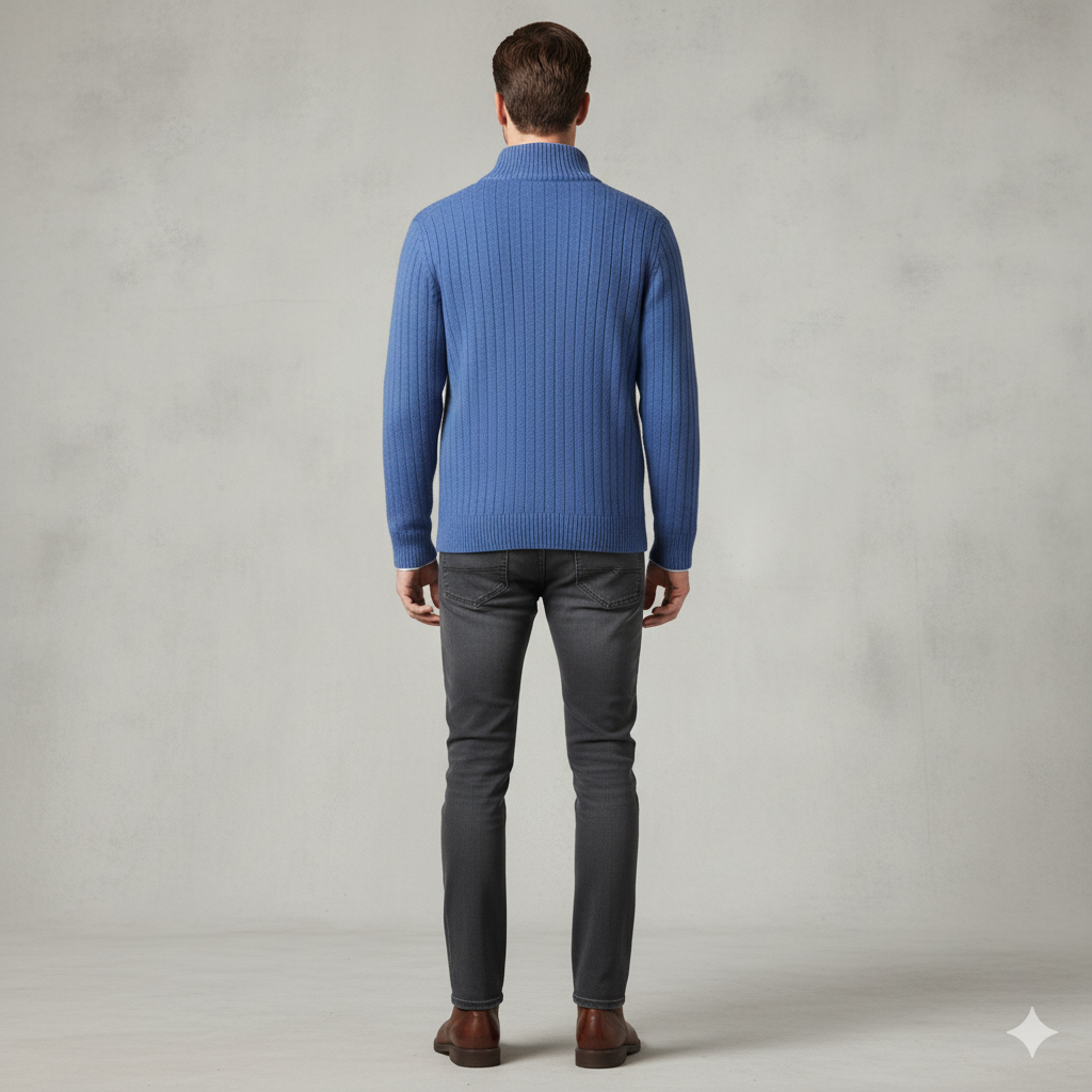 Herren Wollpullover mit Reißverschlusskragen | Elegant | Winter