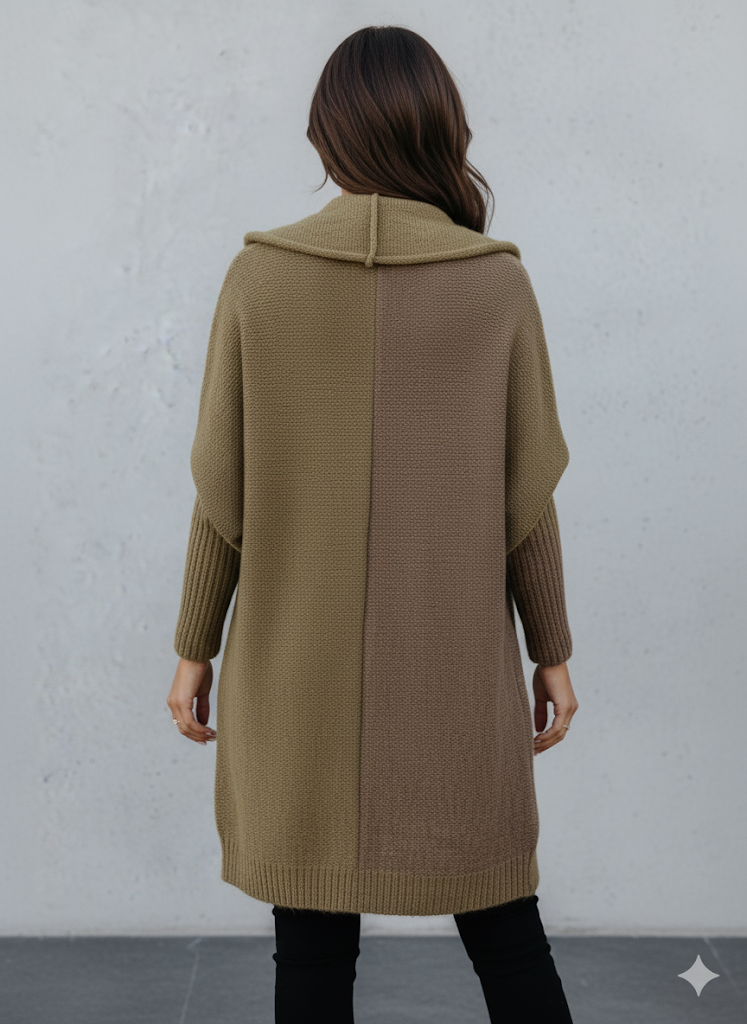 Langer Damen Strickjacke im Loose Fit mit Revers | Herbst