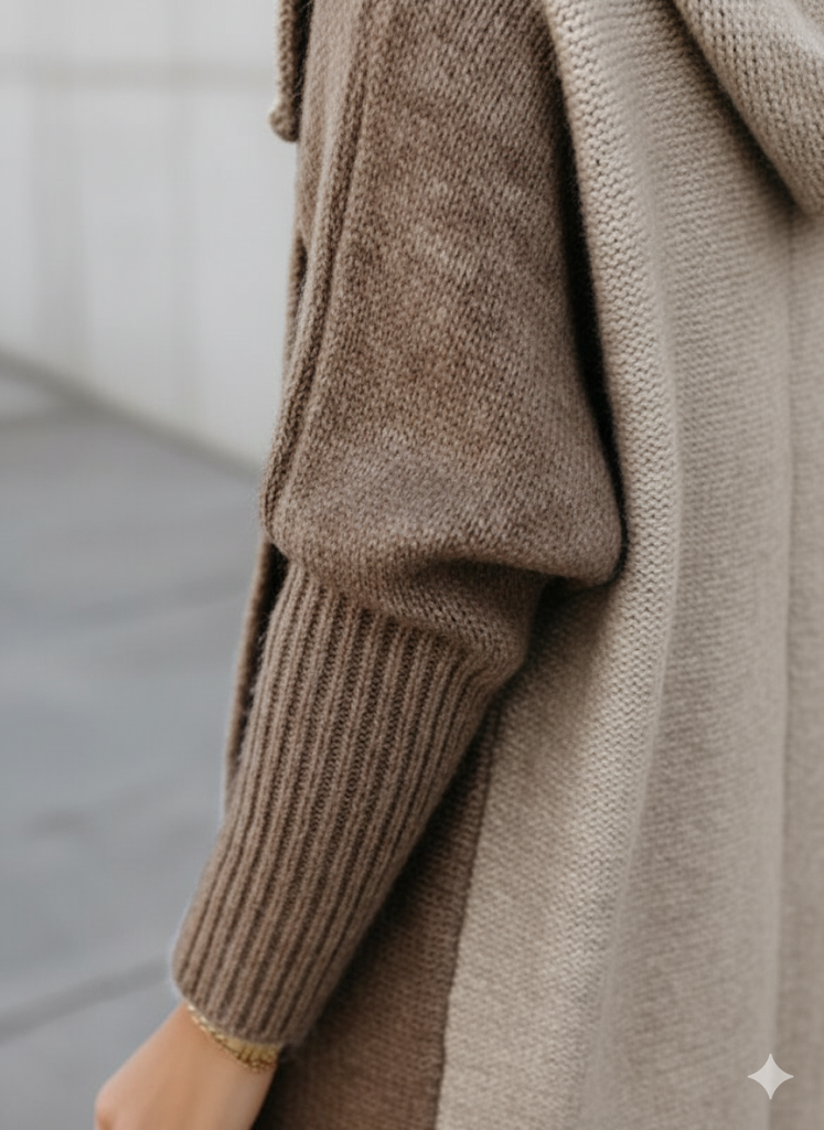 Langer Damen Strickjacke im Loose Fit mit Revers | Herbst