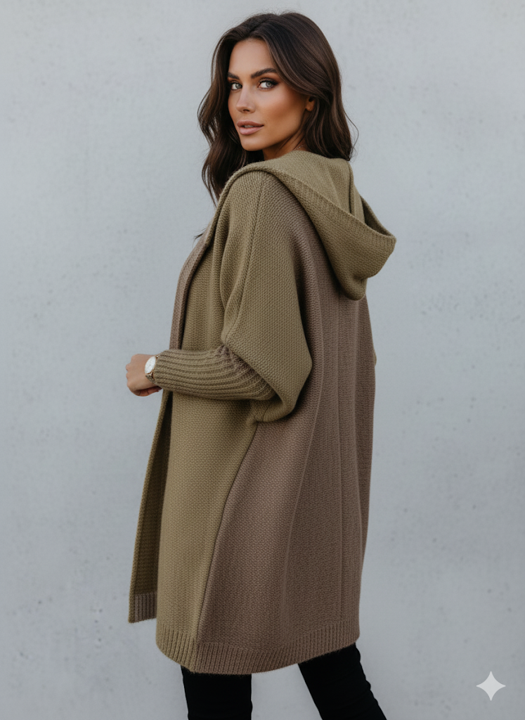 Langer Damen Strickjacke im Loose Fit mit Revers | Herbst