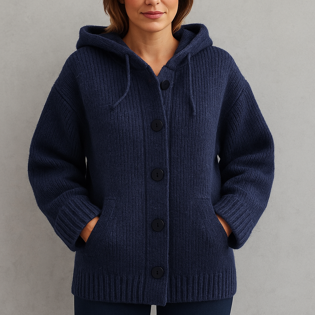 Kuscheliger Damen Strickjacke mit Kapuze | Warm für Herbst/Winter