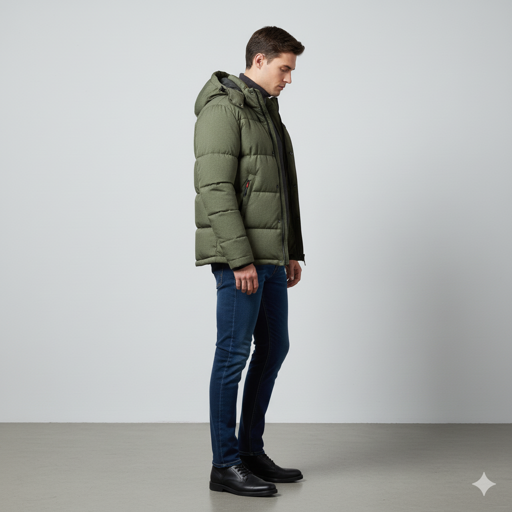 Warme Herren Daunenjacke mit Kapuze | Winter | Outdoor