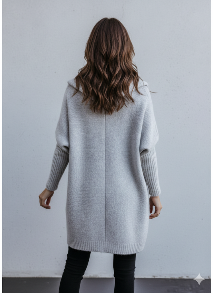 Langer Damen Strickjacke im Loose Fit mit Revers | Herbst