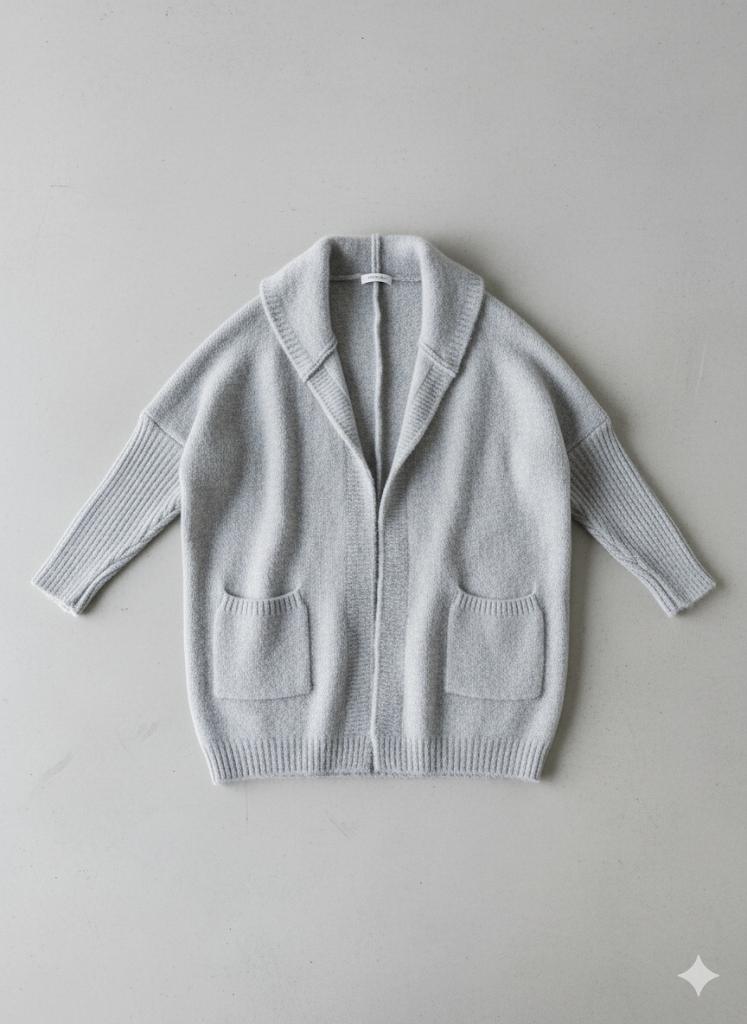 Langer Damen Strickjacke im Loose Fit mit Revers | Herbst