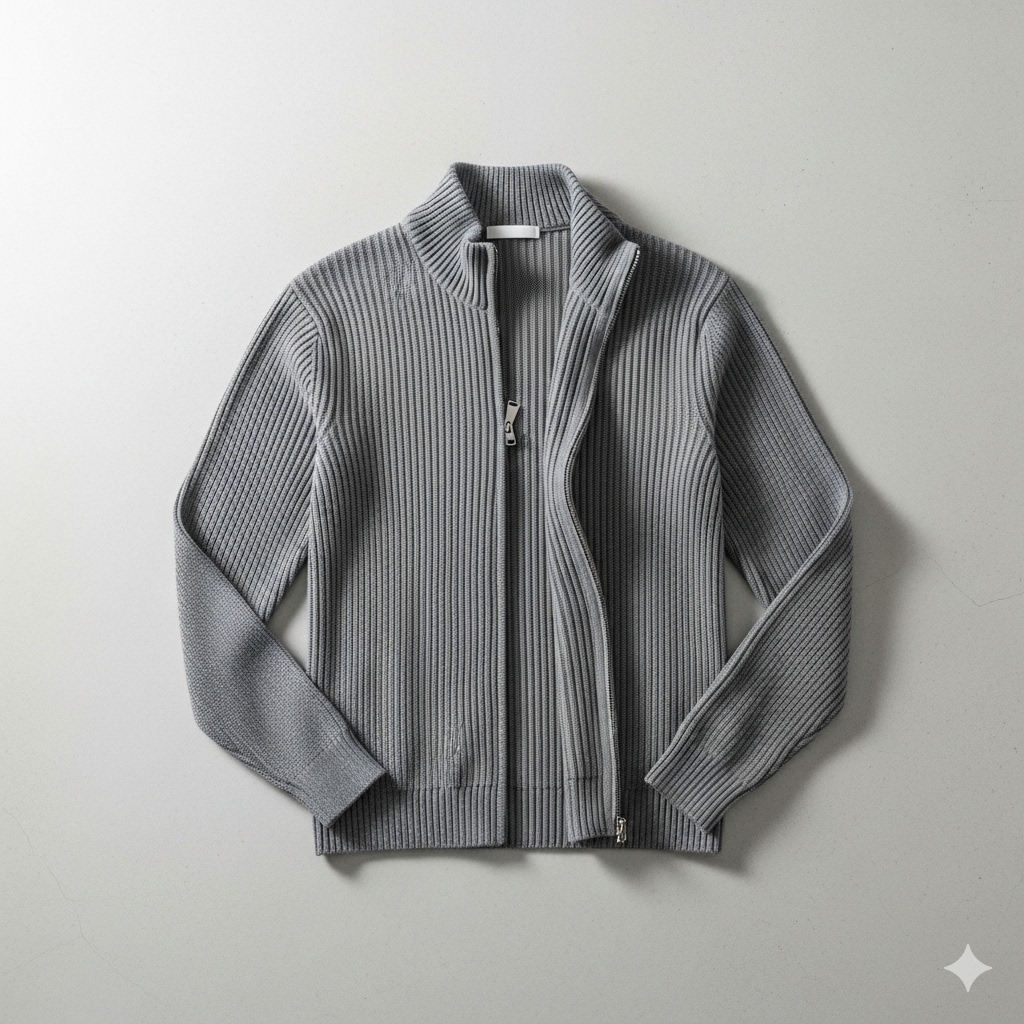 Herren Wollpullover mit Reißverschlusskragen | Elegant | Winter