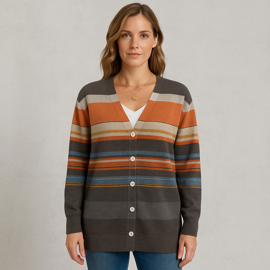 Damen Strickjacke mit abstraktem Print | Herbst/Winter | Stylisch