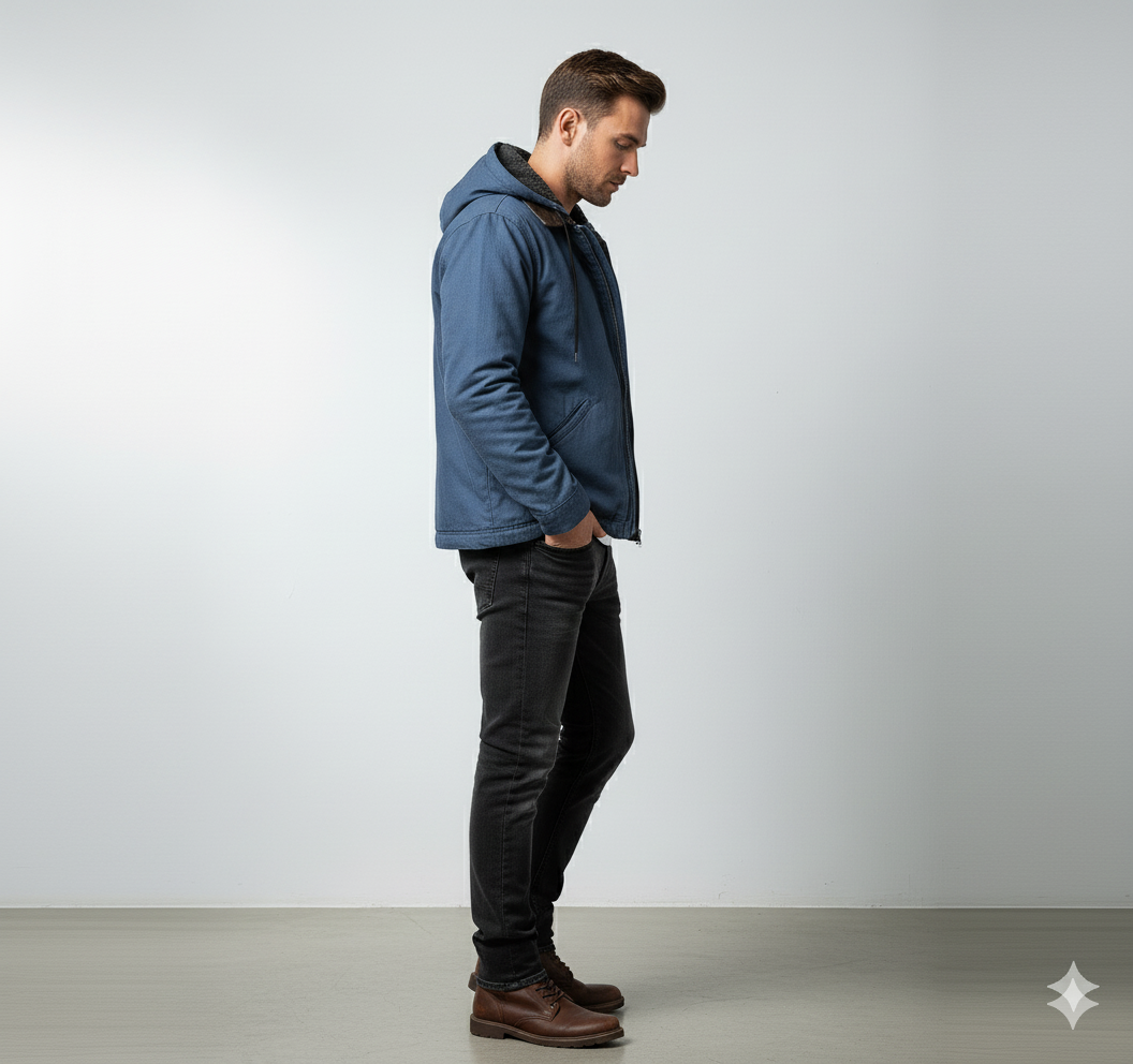 Warme Herren Kapuzenjacke mit Fleecefutter | Herbst Winter