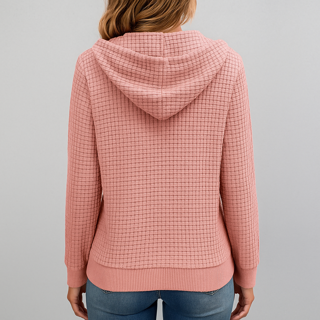 Leichter Damen Kapuzen Strickjacke mit Reißverschluss | Übergang