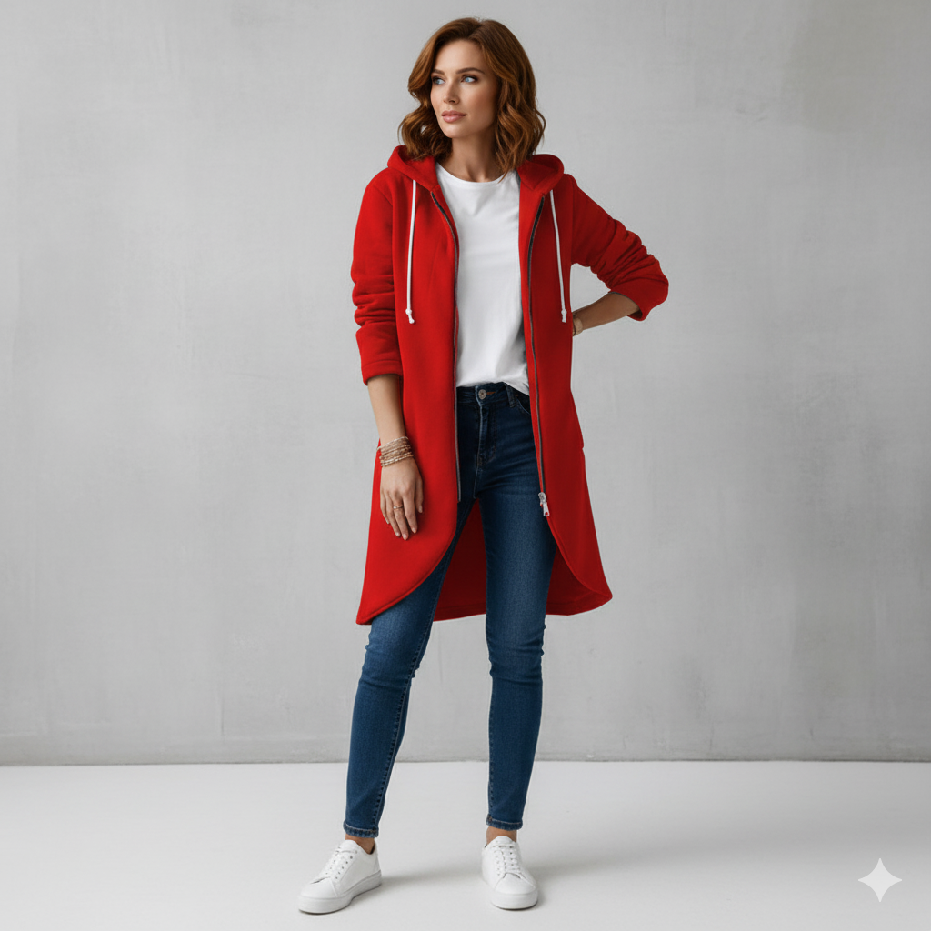 Damen Sweatjacke mit Kapuze & Reißverschluss | Herbst/Winter