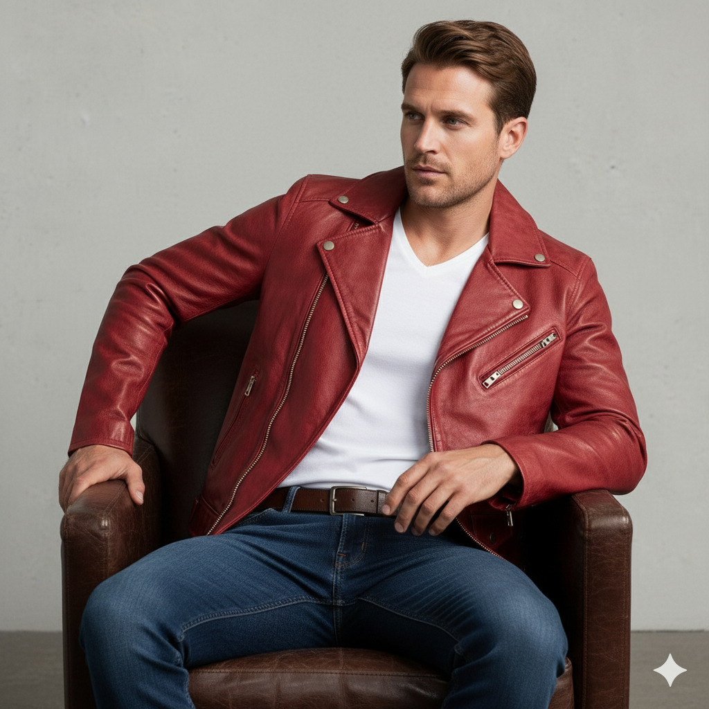 Herren Lederjacke im Biker-Stil | Modern & Lässig