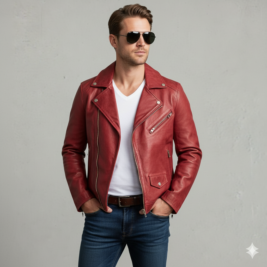Herren Lederjacke im Biker-Stil | Modern & Lässig