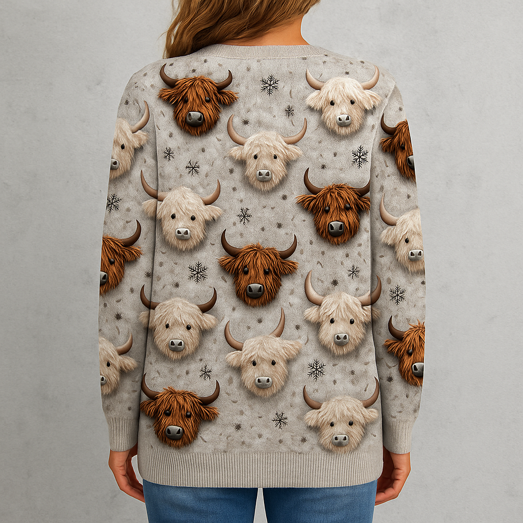 Damen Strickjacke mit abstraktem Print | Herbst/Winter | Stylisch