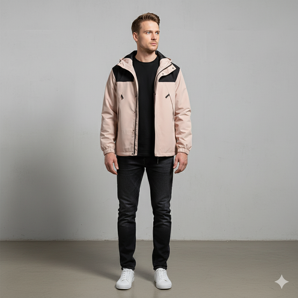 Herren Outdoorjacke mit Kapuze | Winddicht & Leicht | Freizeit