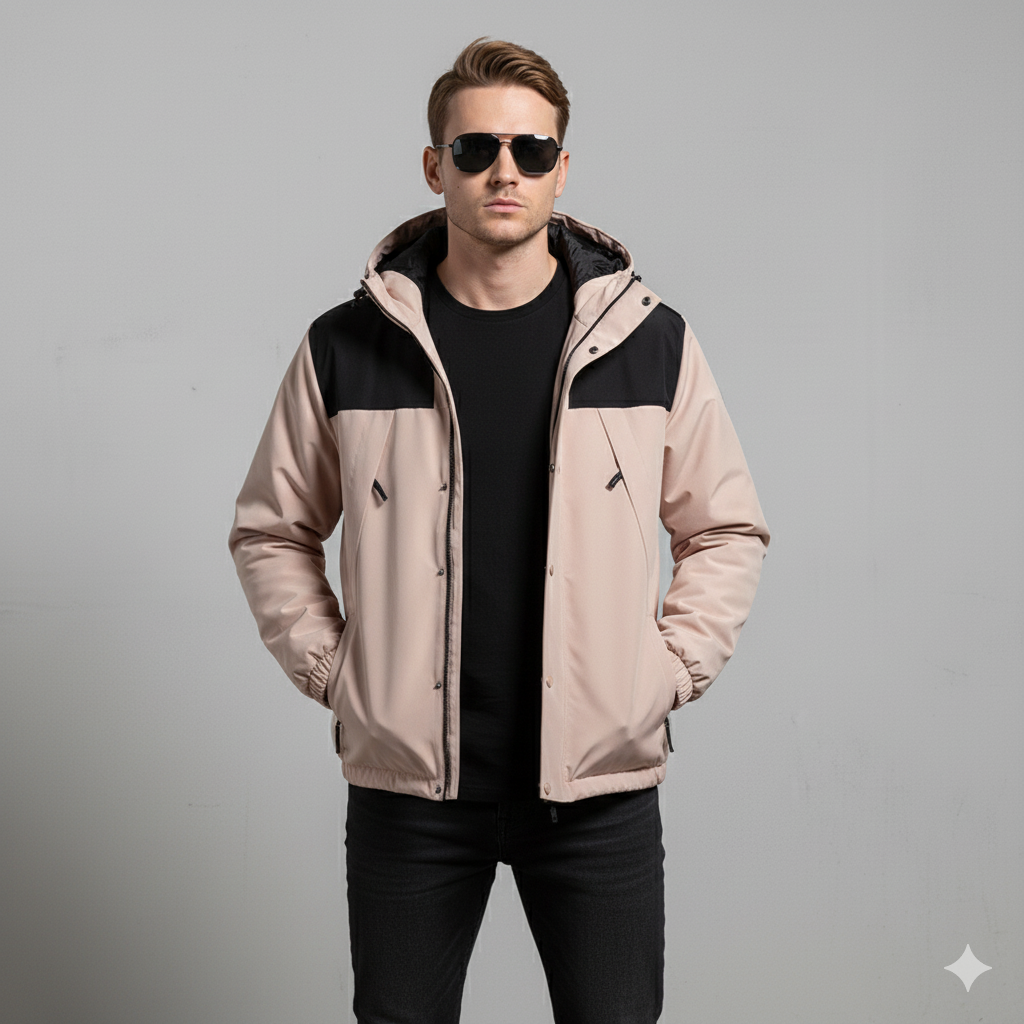 Herren Outdoorjacke mit Kapuze | Winddicht & Leicht | Freizeit