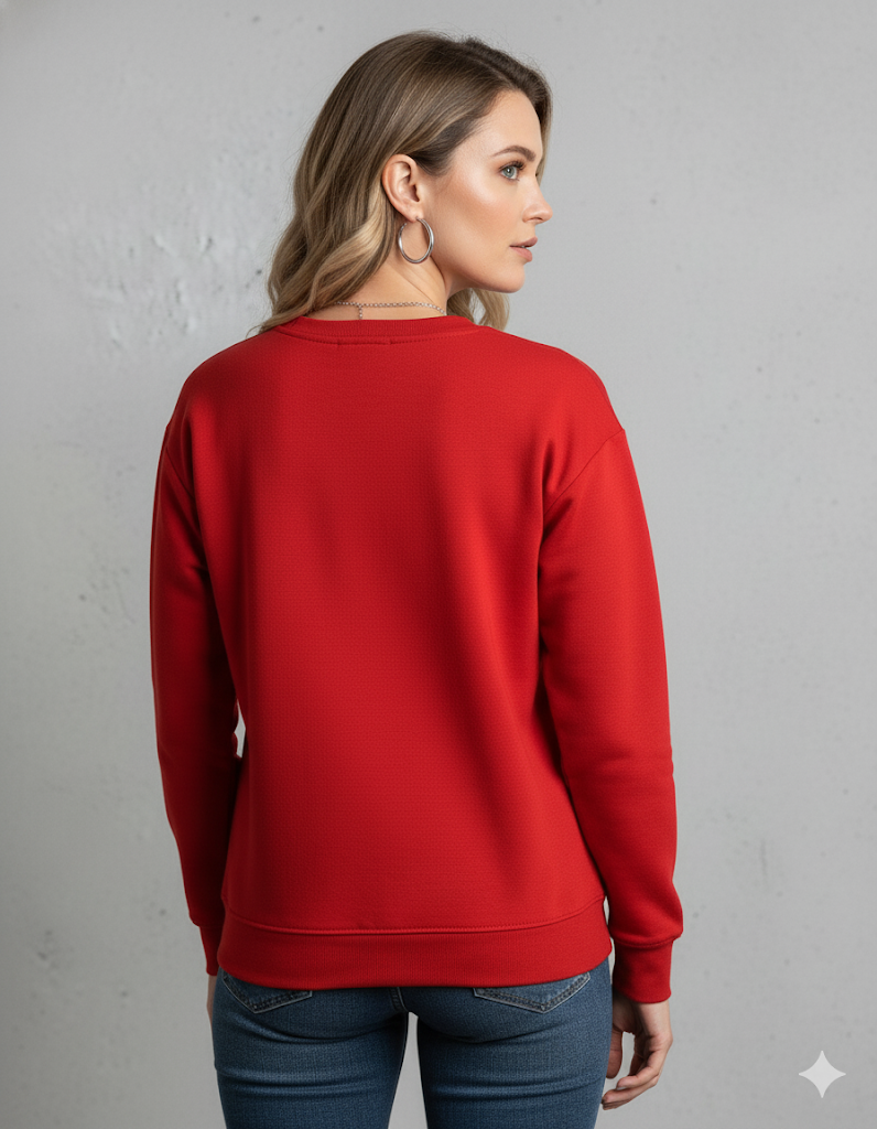 Damenpullover mit Rundhalsausschnitt und Katzenprint | Freizeit