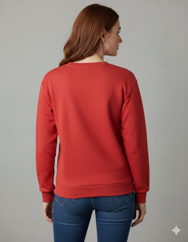 Damenpullover mit Rundhalsausschnitt und Katzenprint | Freizeit