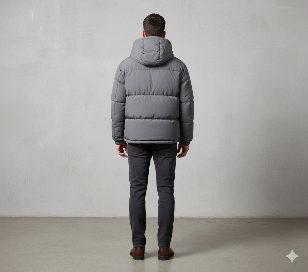 Warme Herren Steppjacke mit Kapuze | Winter Casual